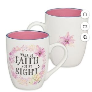 Inspirational Floral Mug with Pink Interior